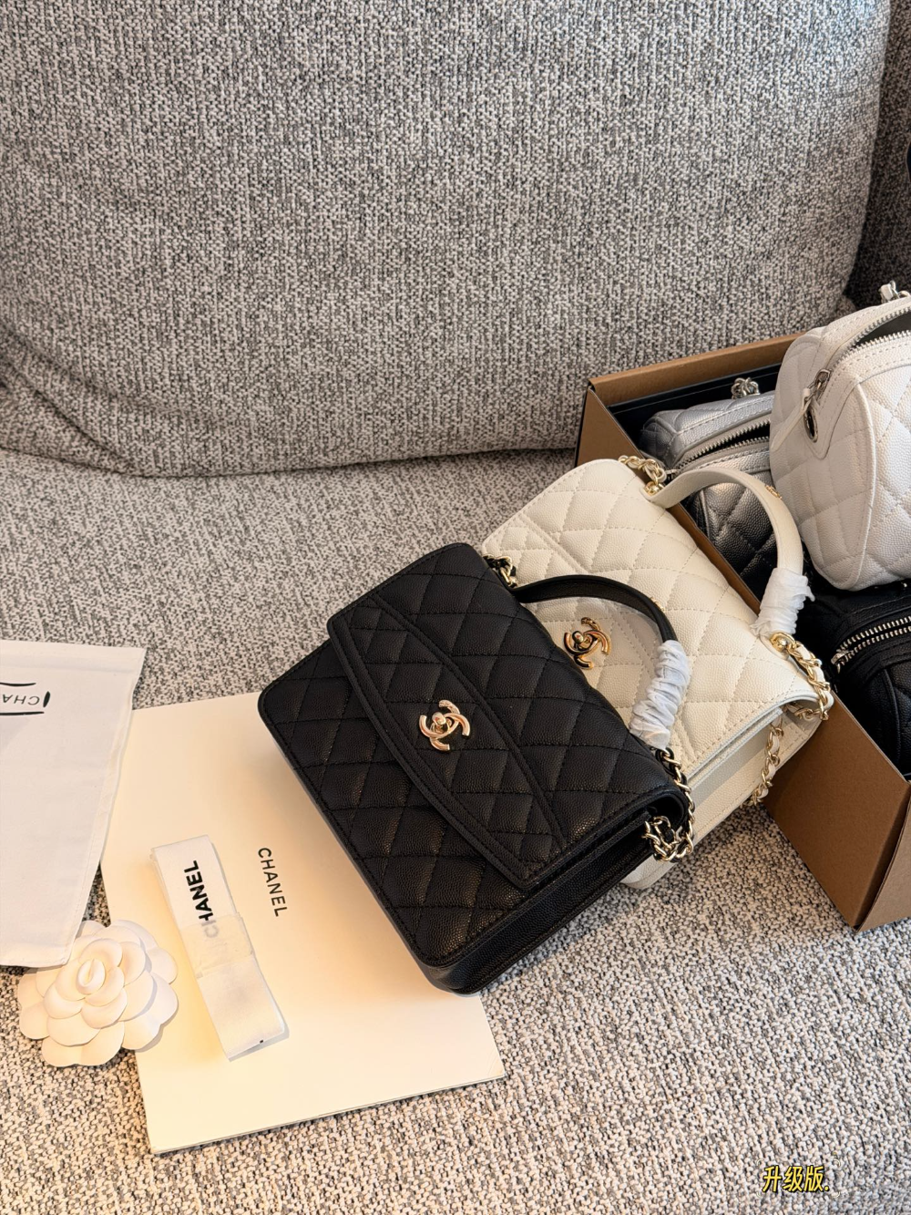 Black/White Handbag for Women 21*15.5cm CEM305