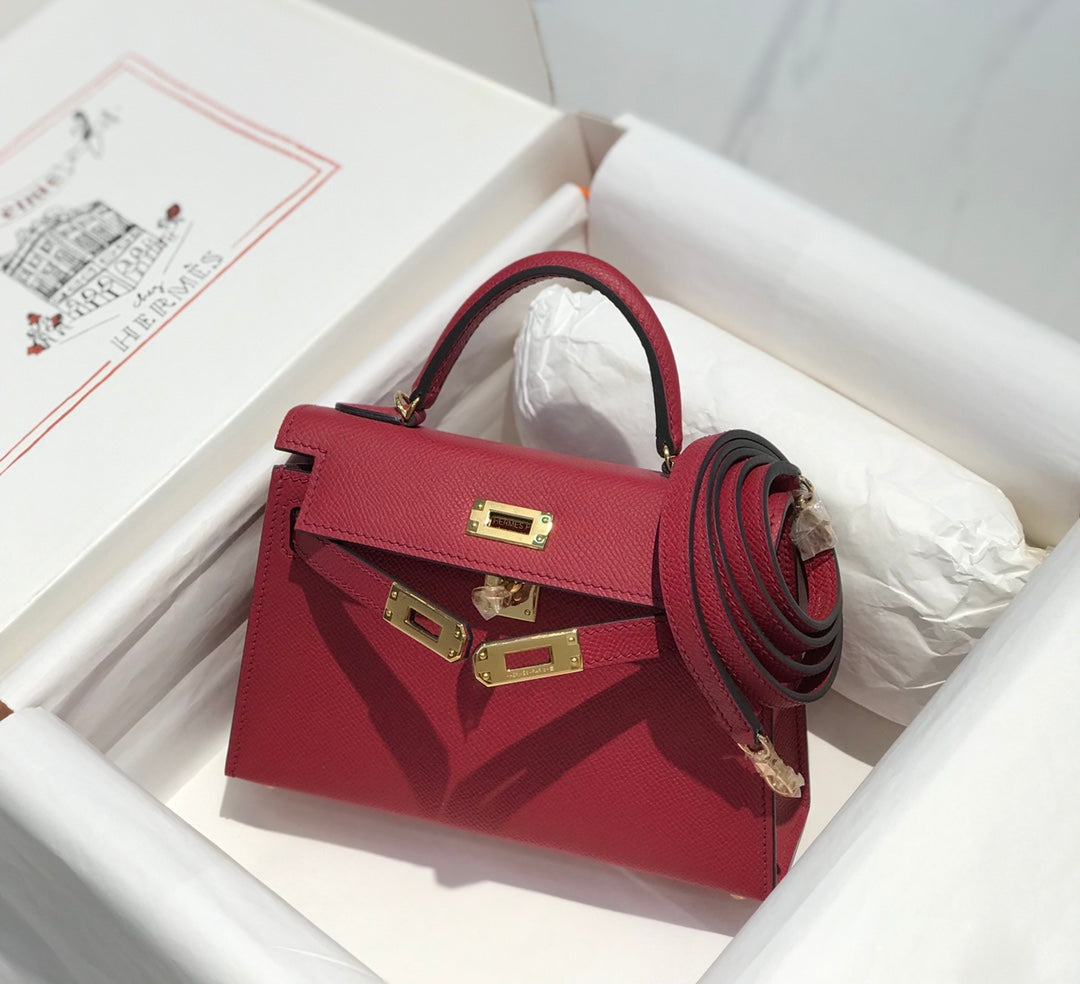 Genuine Leather Crossbody Bag for Women 21cm HEM90