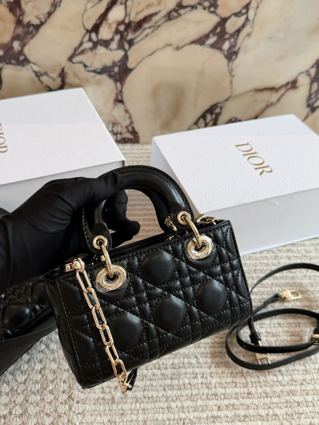 Designer Black/White Handbag for Women 17*10cm DEM302