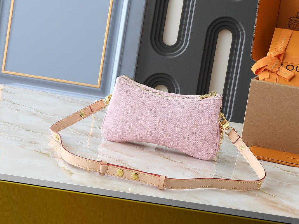 Designer Pink Shoulder Bag for Women 24.5x13.5x6.5cm LEM249