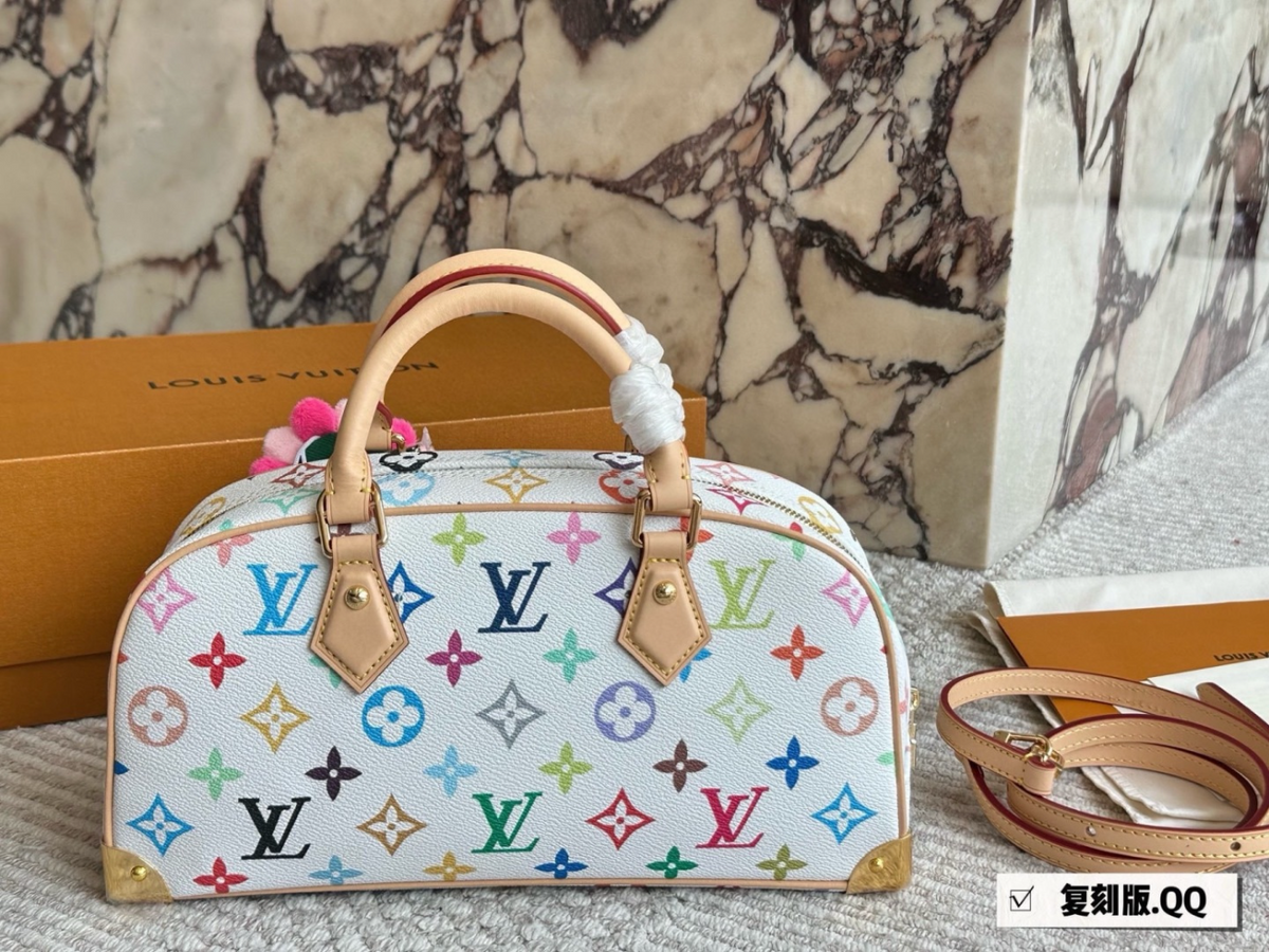 White/Brown Handbag for Women 27*19cm LEM517