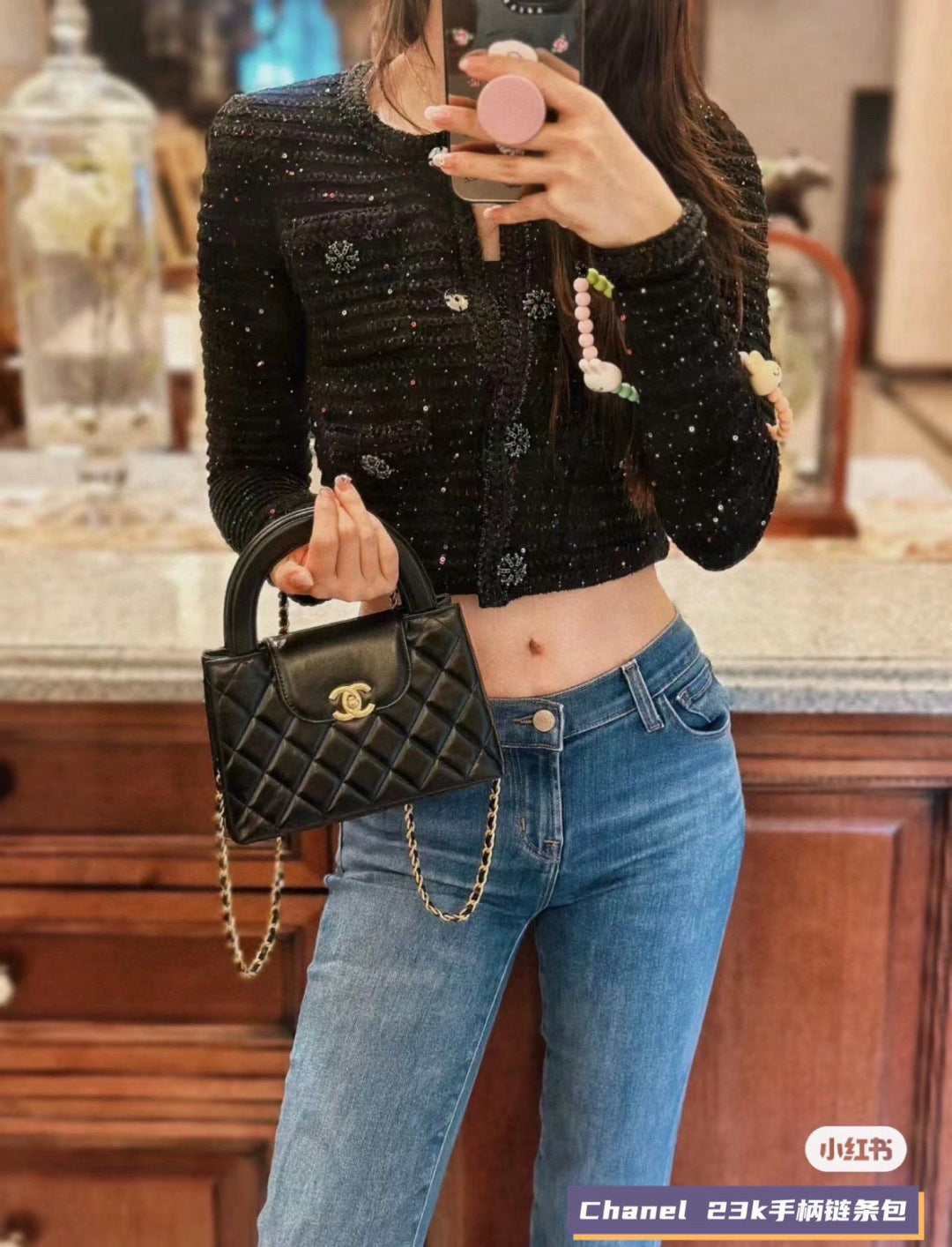 Designer Black/Pink Crossbody Bag for Women CEM247