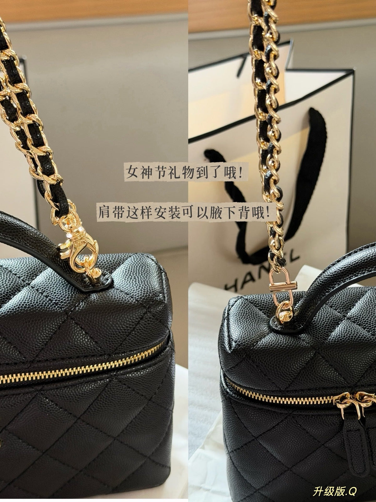 Designer Black/White Handbag for Women 20*12cm CEM245