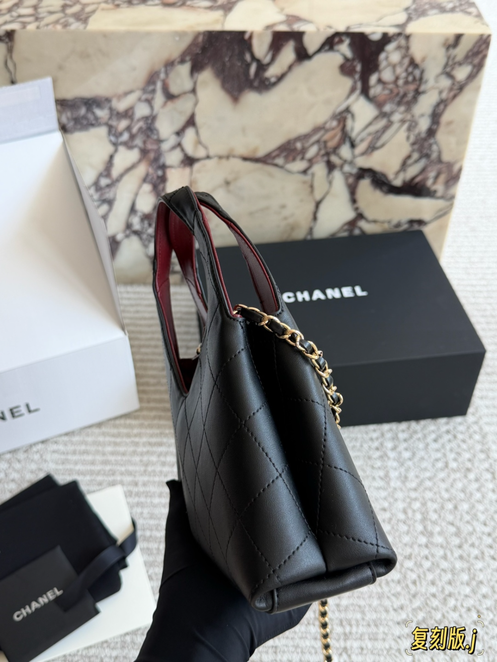 Black/White Handbag for Women 23*25cm CEM309