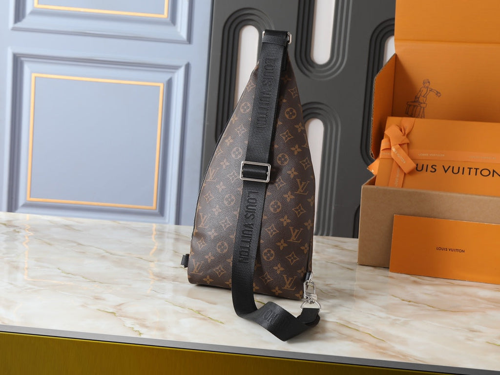 Black/Brown Crossbody Bag for Women 20*42*6cm LEM331