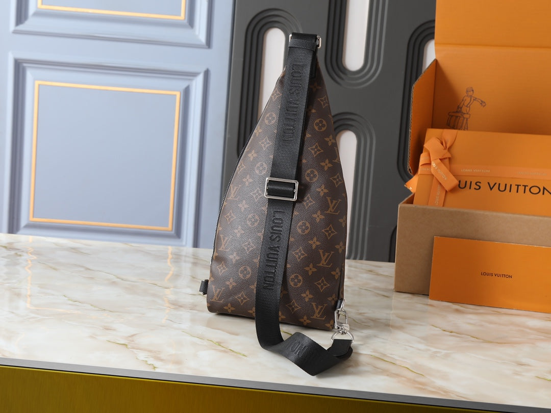 Black/Brown Crossbody Bag for Women 20*42*6cm LEM331