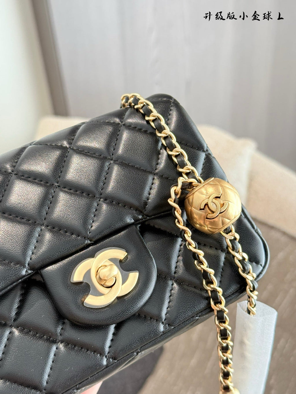 Designer Gold Leather Shoulder Bag for Women 17cm CEM243