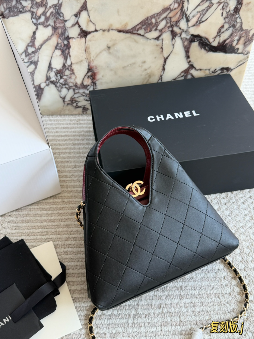 Black/White Handbag for Women 23*25cm CEM309