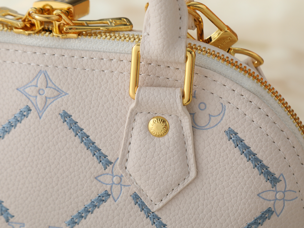White/Brown Handbag for Women 23.5x17.5x11.5cm LEM487