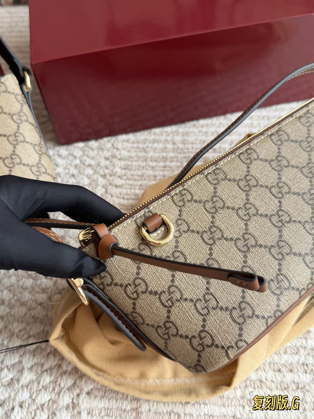 Brown Canvas Tote Bag for Women 23cm GEM145