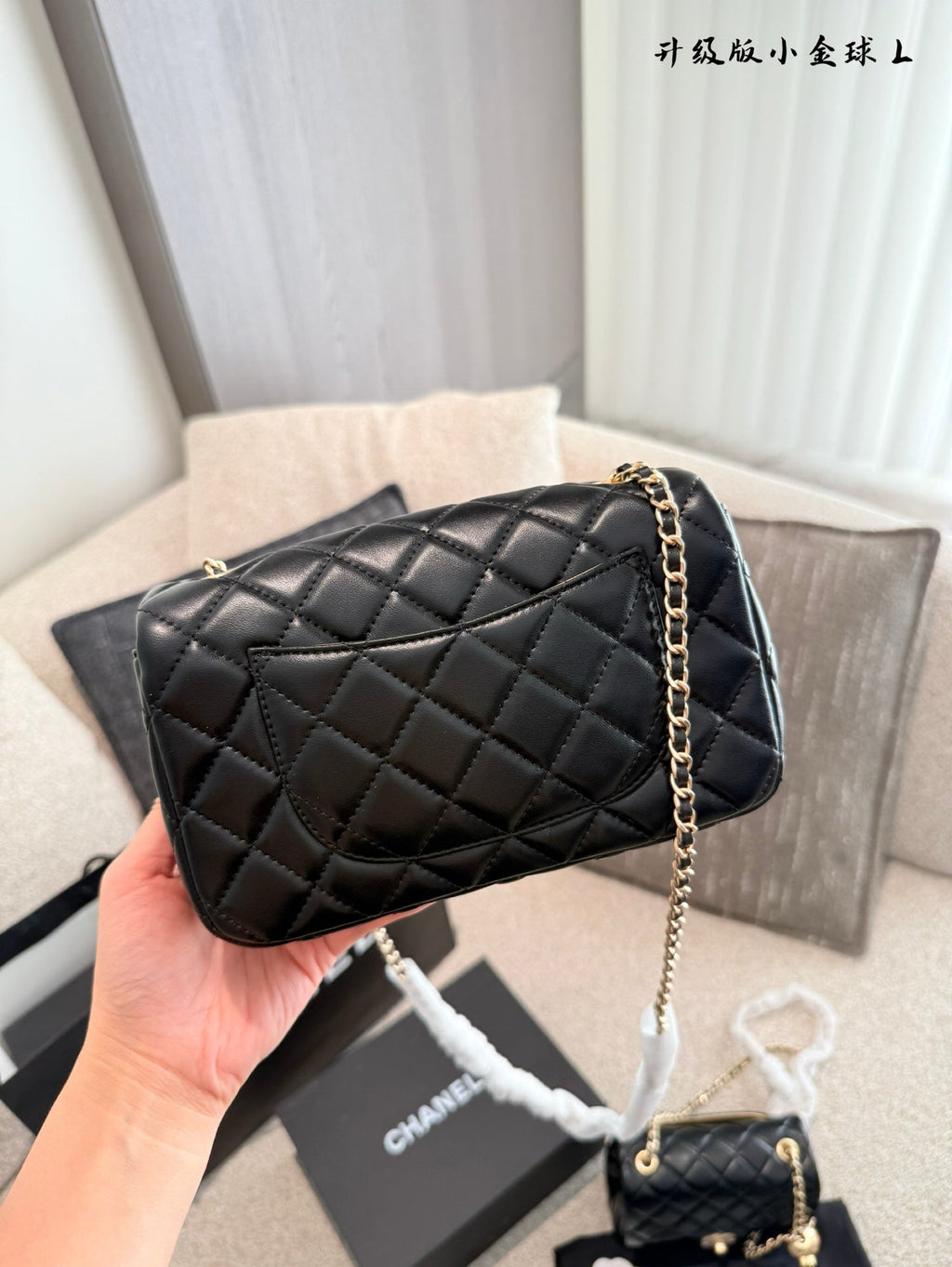 Designer Gold Leather Shoulder Bag for Women 17cm CEM243