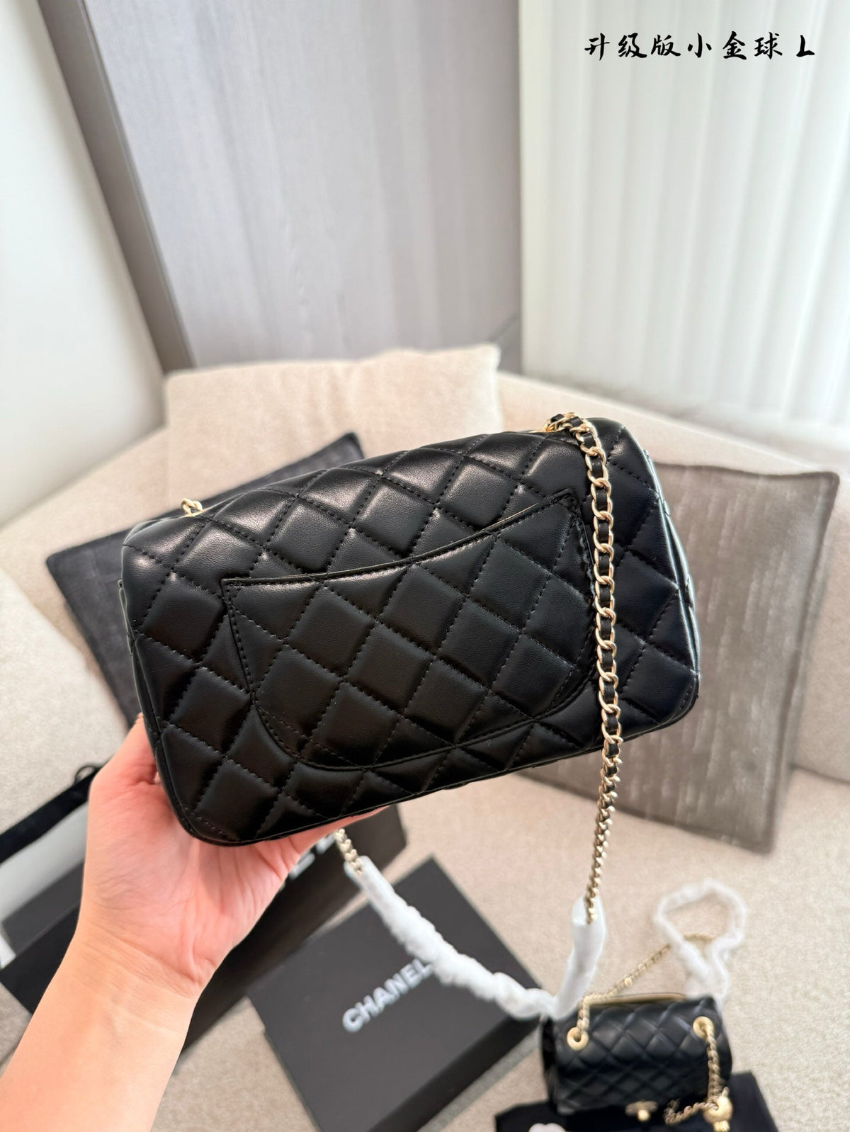 Designer Gold Leather Shoulder Bag for Women 17cm CEM243