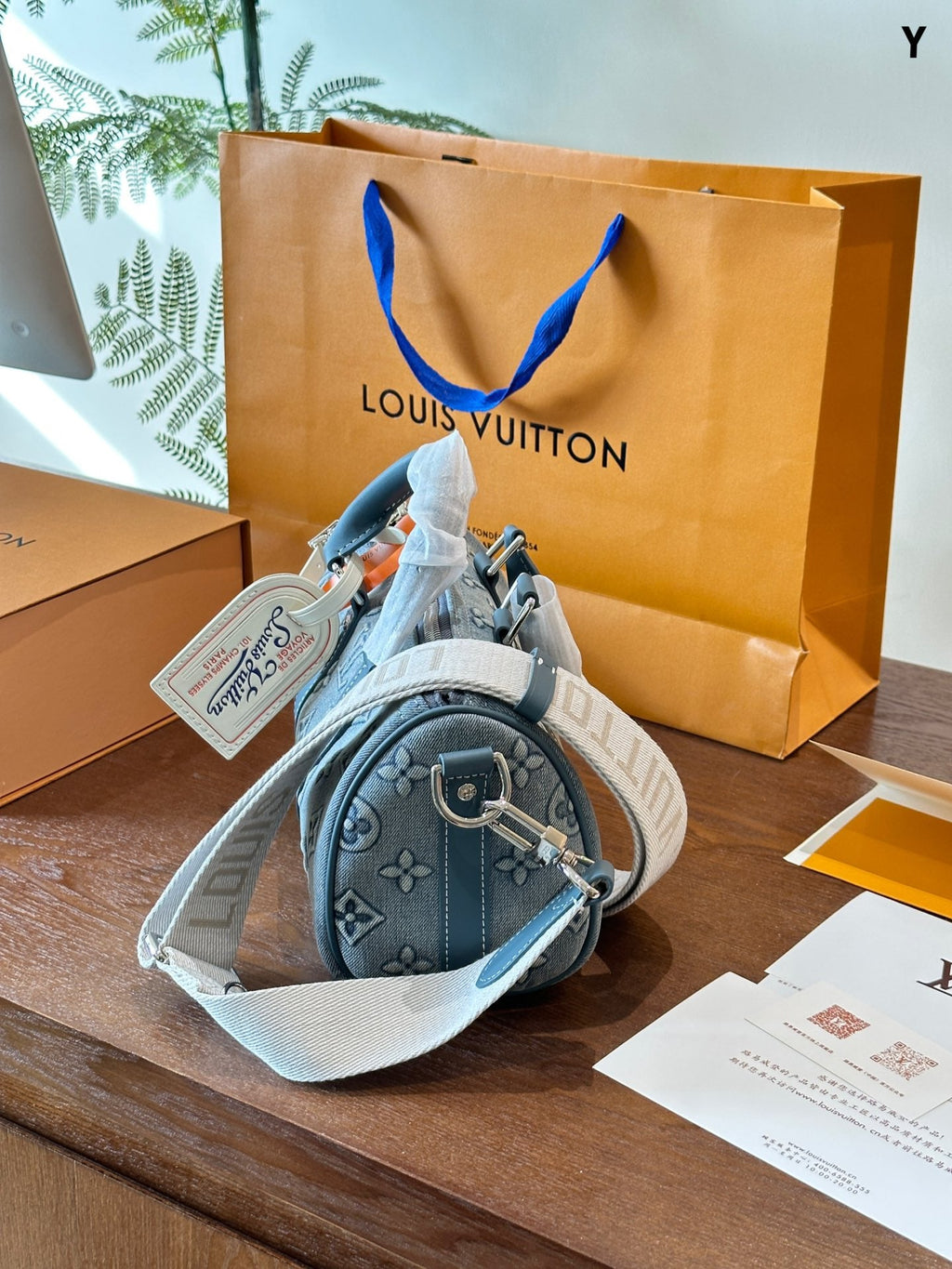 Designer Blue Handbag for Women LEM362