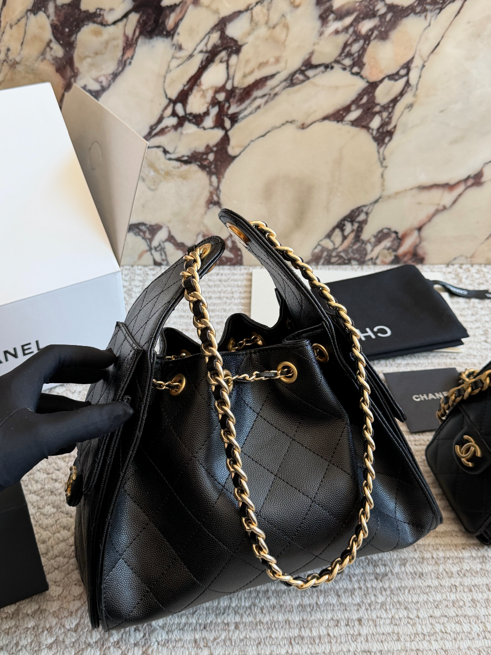Black/White Handbag for Women 25cm CEM269