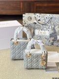 Black/White Handbag for Women 20cm DEM301