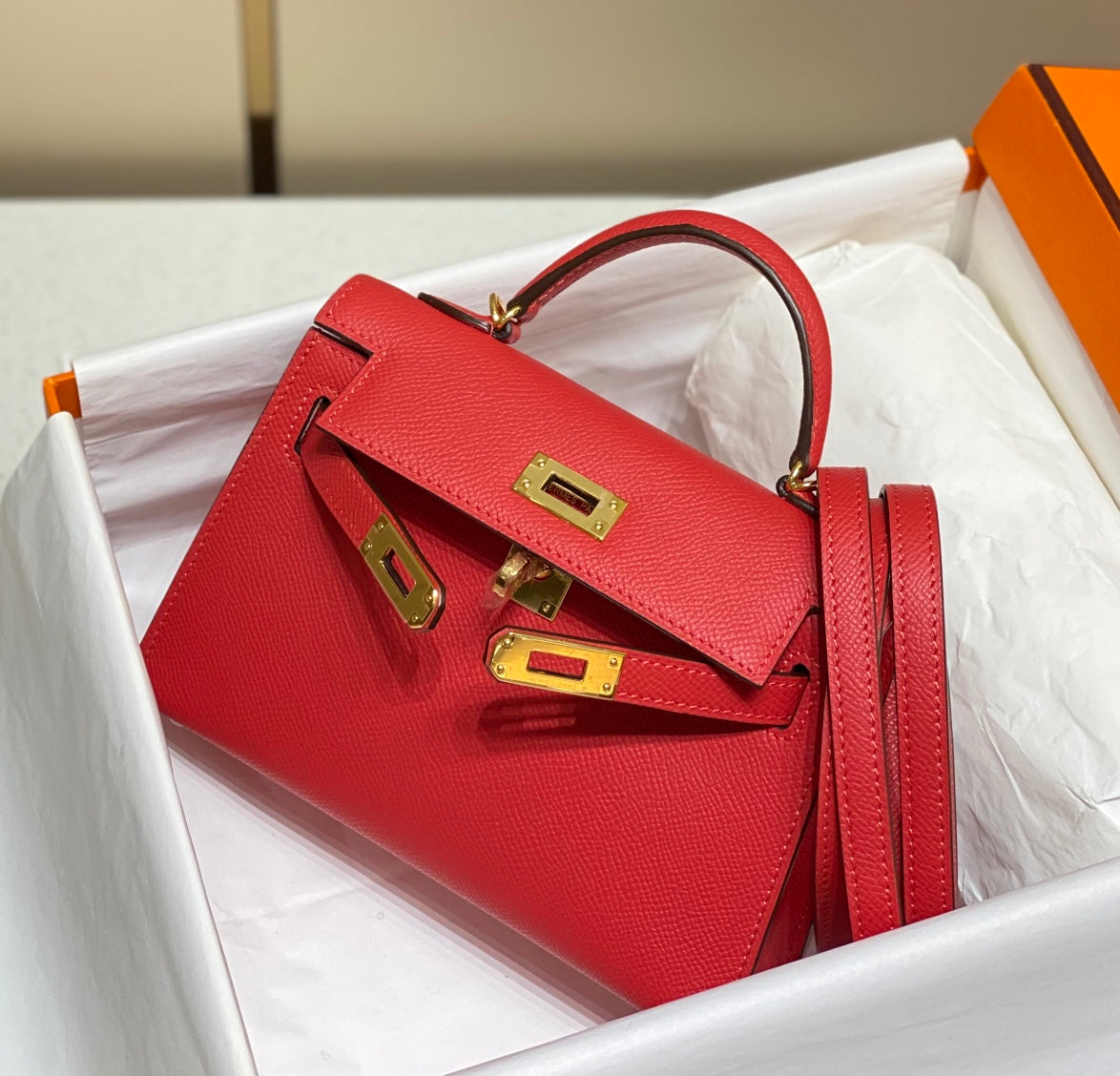 Genuine Leather Crossbody Bag for Women 19cm HEM94TOP