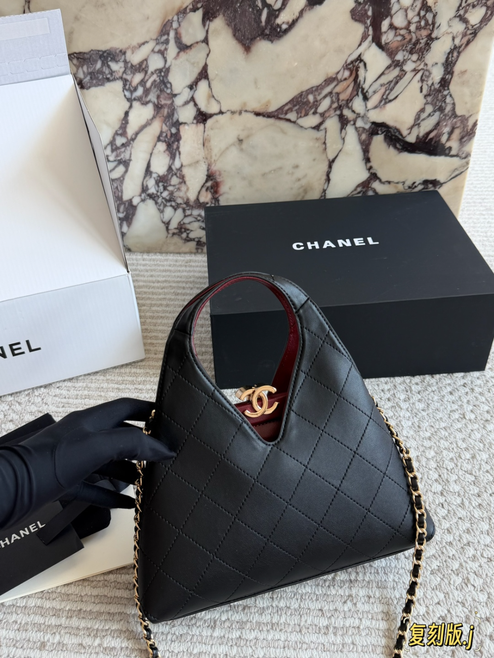 Black/White Handbag for Women 23*25cm CEM309