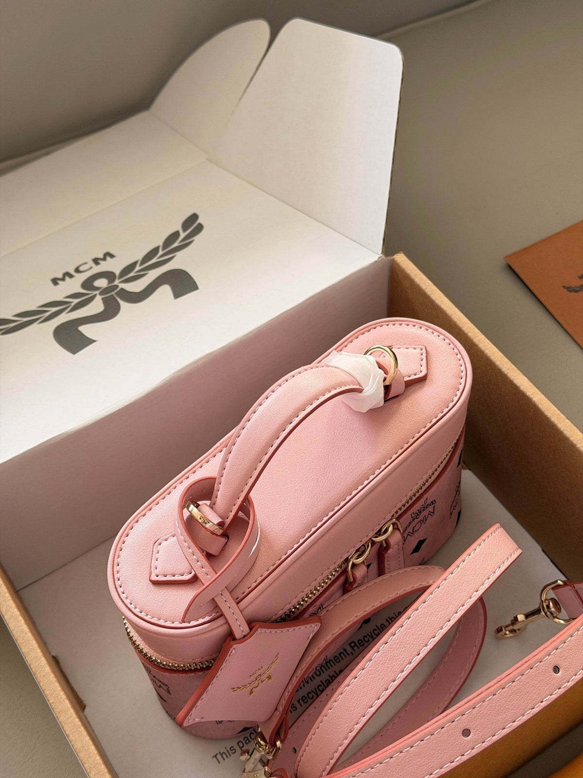 Brown/Pink Bag for Women 19*12cm DEM300
