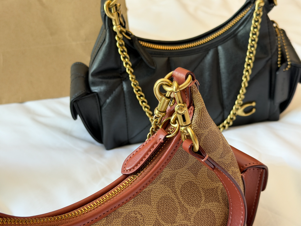 Black/Brown Handbag for Women 22*14cm COEM08