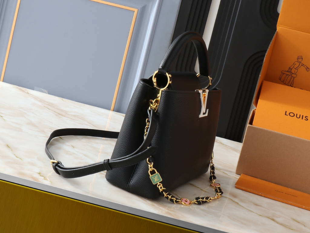 Black/White Handbag for Women 31.5x20.0x11.0cm LEM512