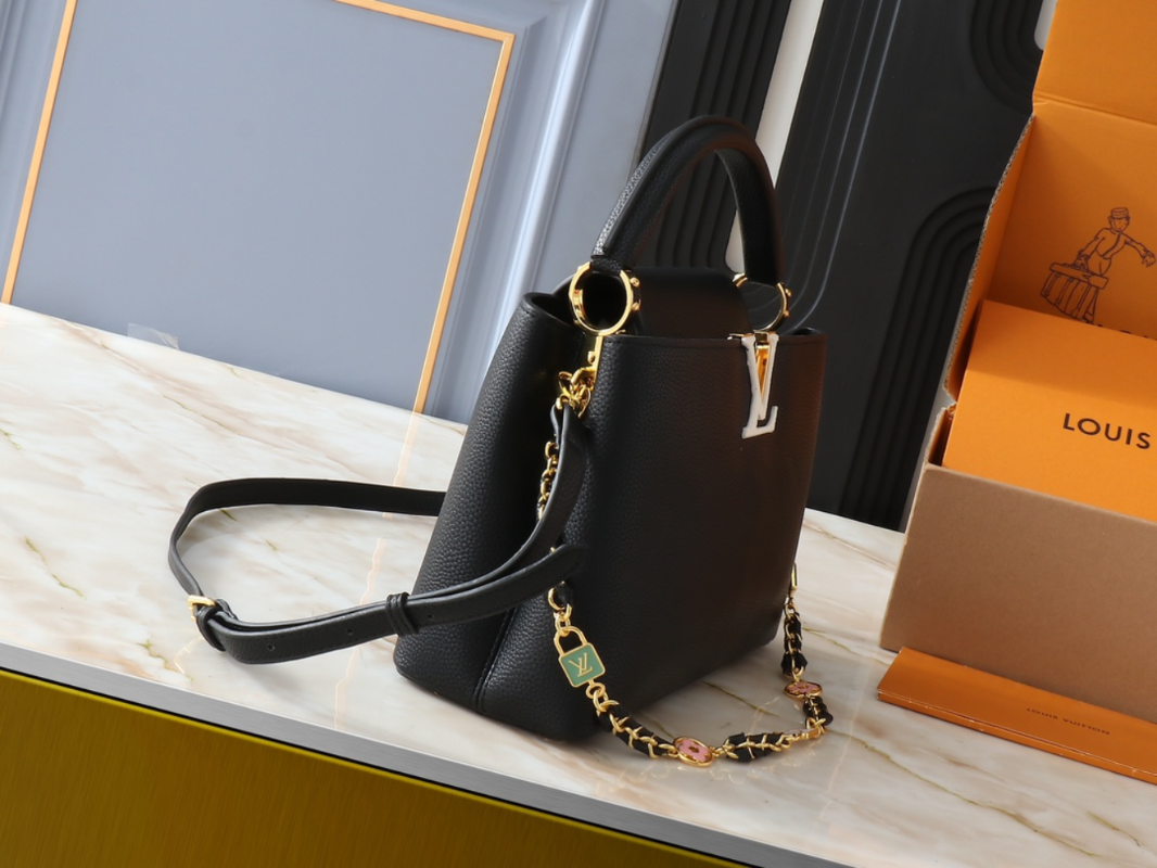 Black/White Handbag for Women 31.5x20.0x11.0cm LEM512