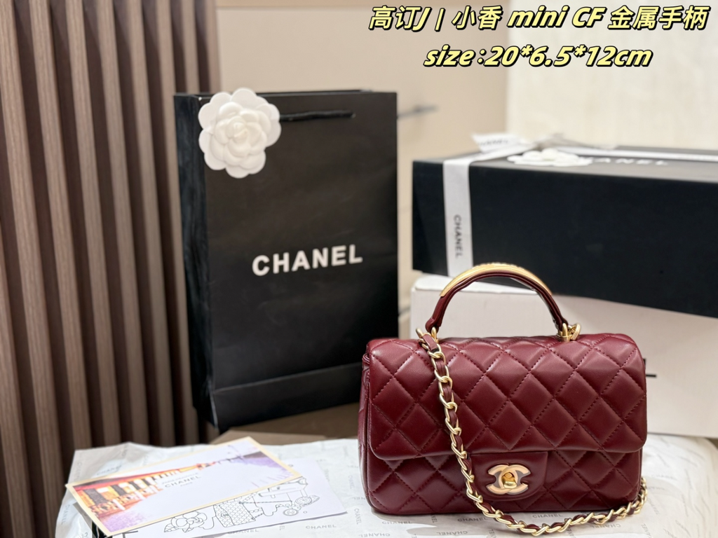 Black/White Handbag for Women 20*6.5*12cm CEM266