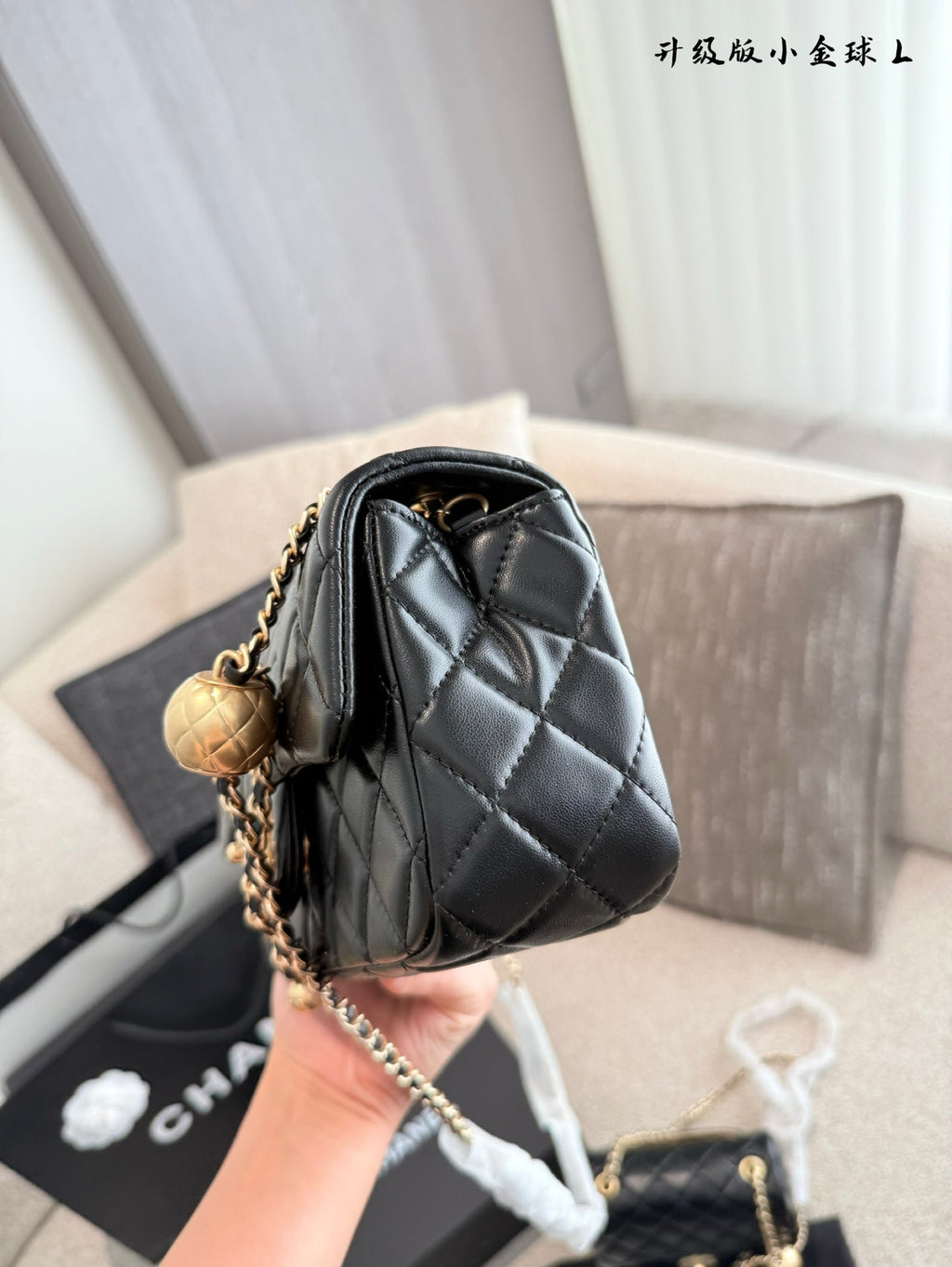 Designer Gold Leather Shoulder Bag for Women 17cm CEM243