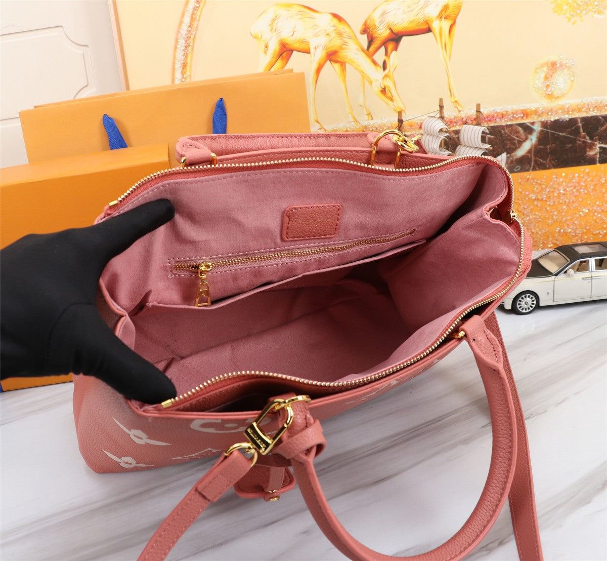 Pink Bag for Women 34x24x15cm LEM101