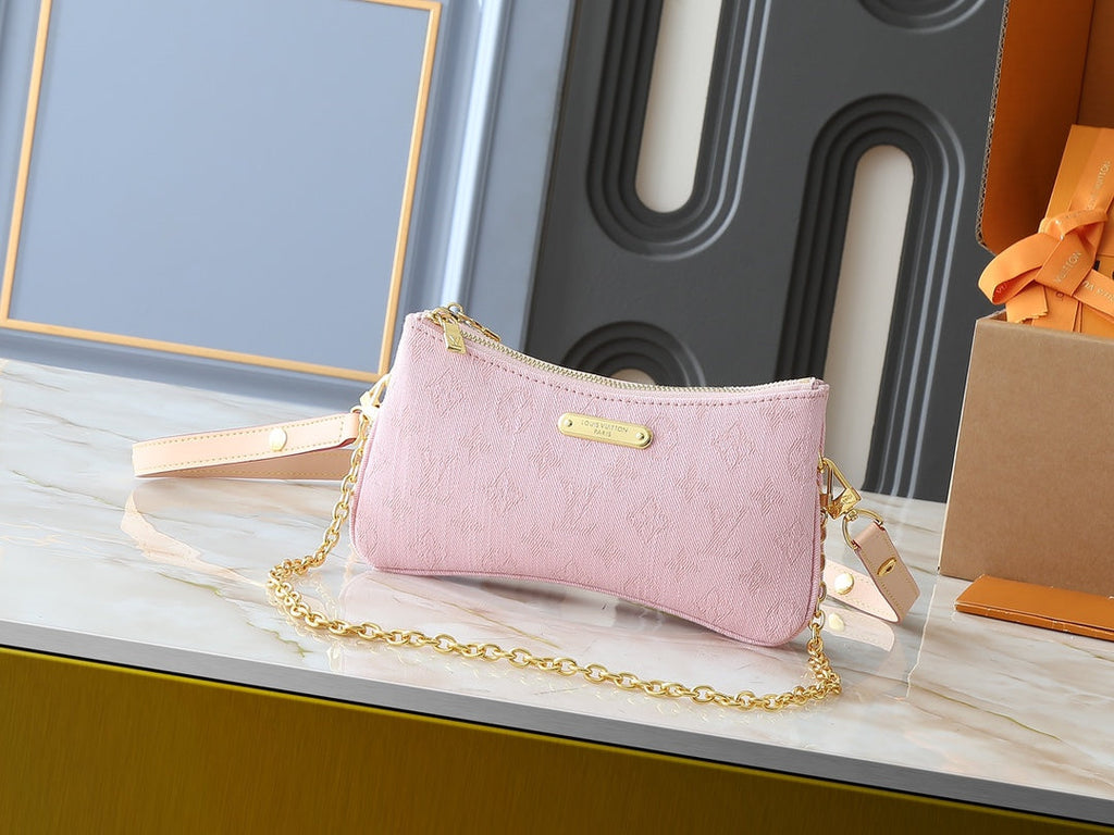 Designer Pink Shoulder Bag for Women 24.5x13.5x6.5cm LEM249