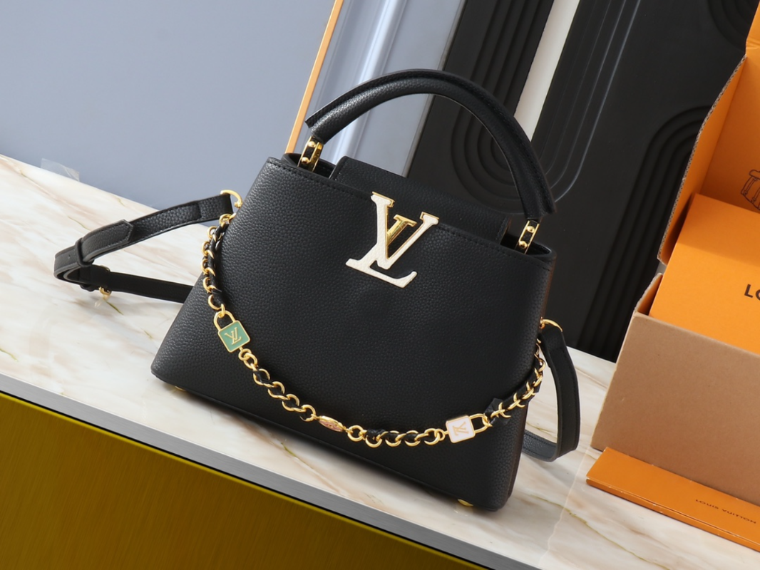 Black/White Handbag for Women 31.5x20.0x11.0cm LEM512