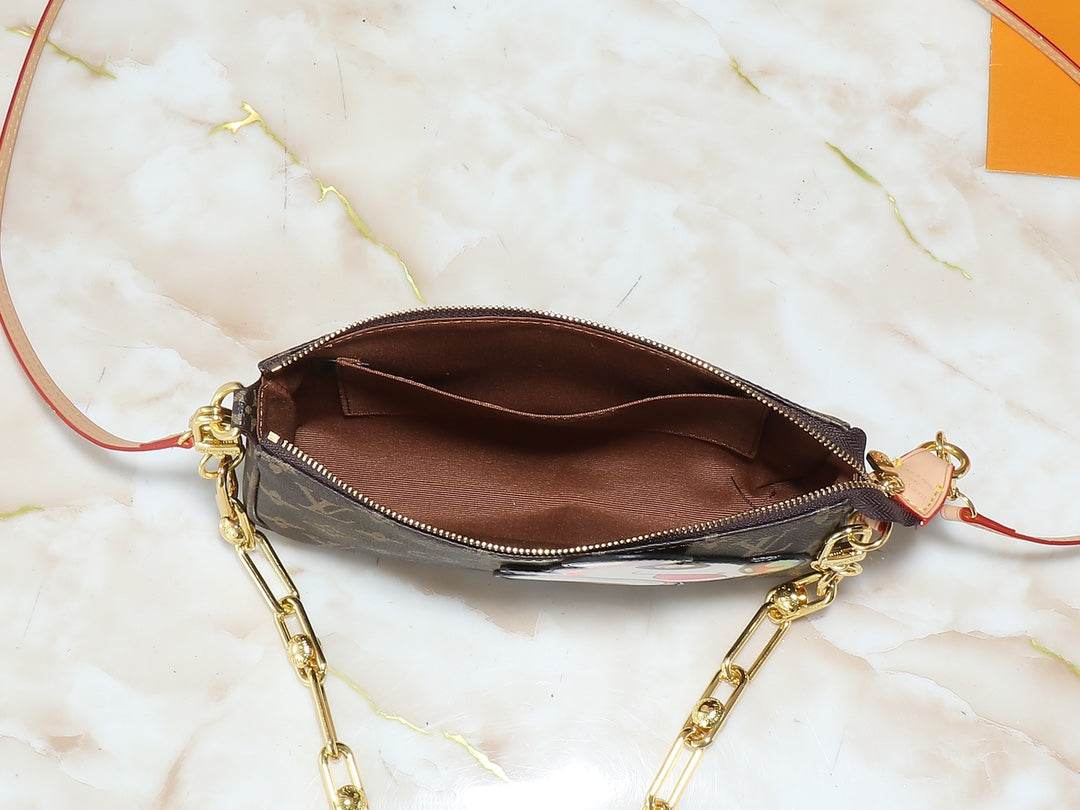 Designer Clash Color Crossbody Bag for Women 22.0x13.0x4.0cm LEM248