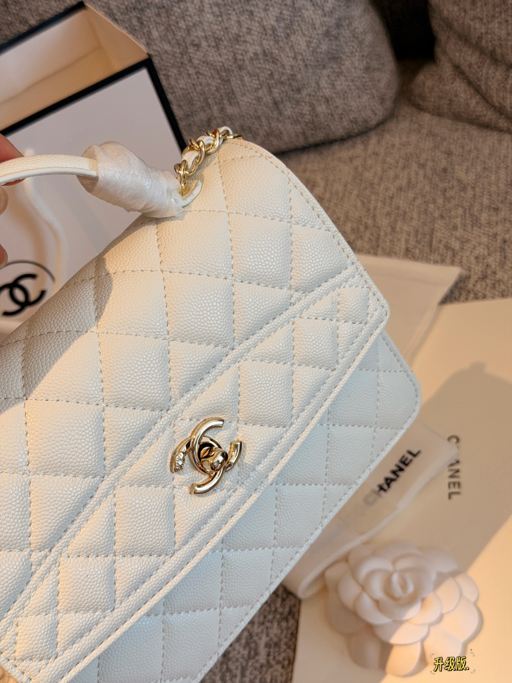 Black/White Handbag for Women 21*15.5cm CEM305