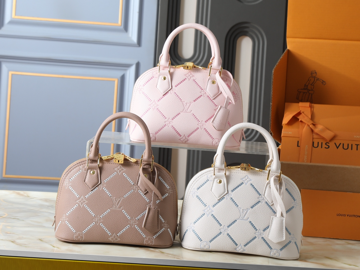 White/Brown Handbag for Women 23.5x17.5x11.5cm LEM487