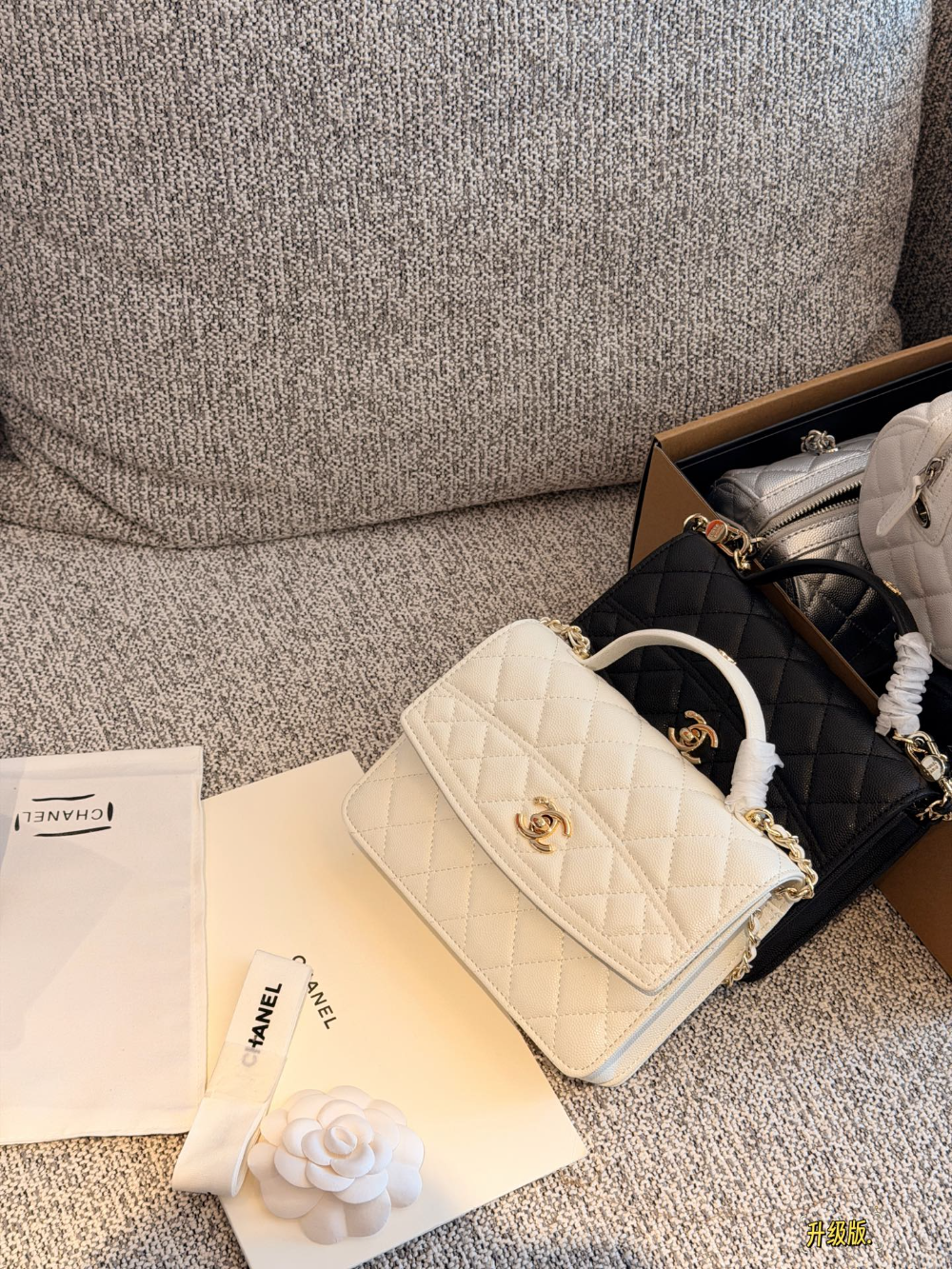 Black/White Handbag for Women 21*15.5cm CEM305