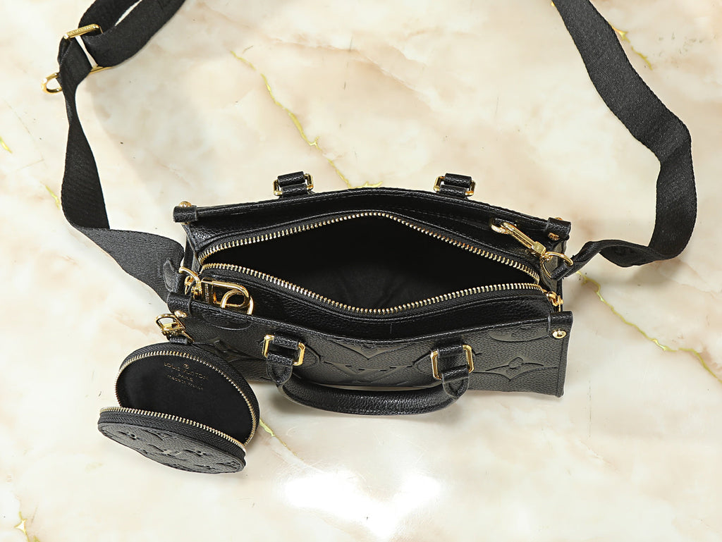 Black/Brown Handbag for Women 25.0x13.0x10.0cm LEM433