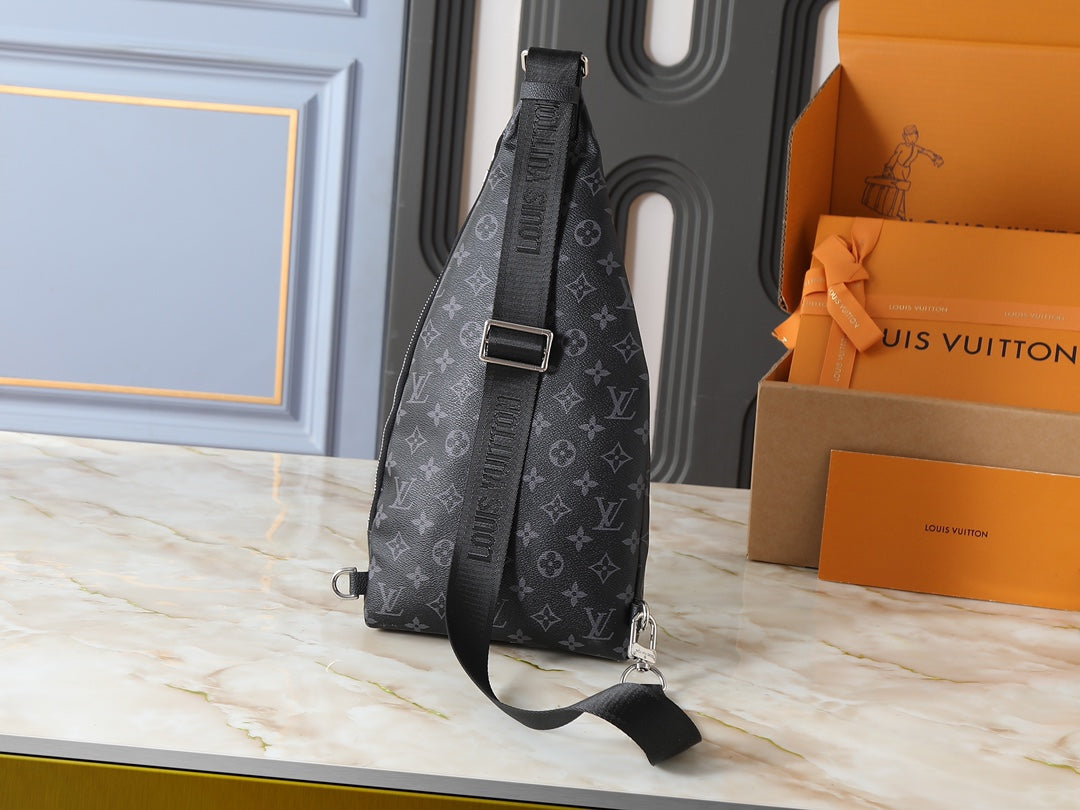 Black/Brown Crossbody Bag for Women 20*42*6cm LEM331