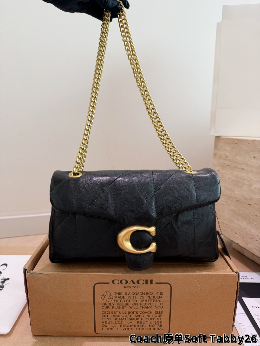 Black/Brown Handbag for Women 26*15cm COEM05