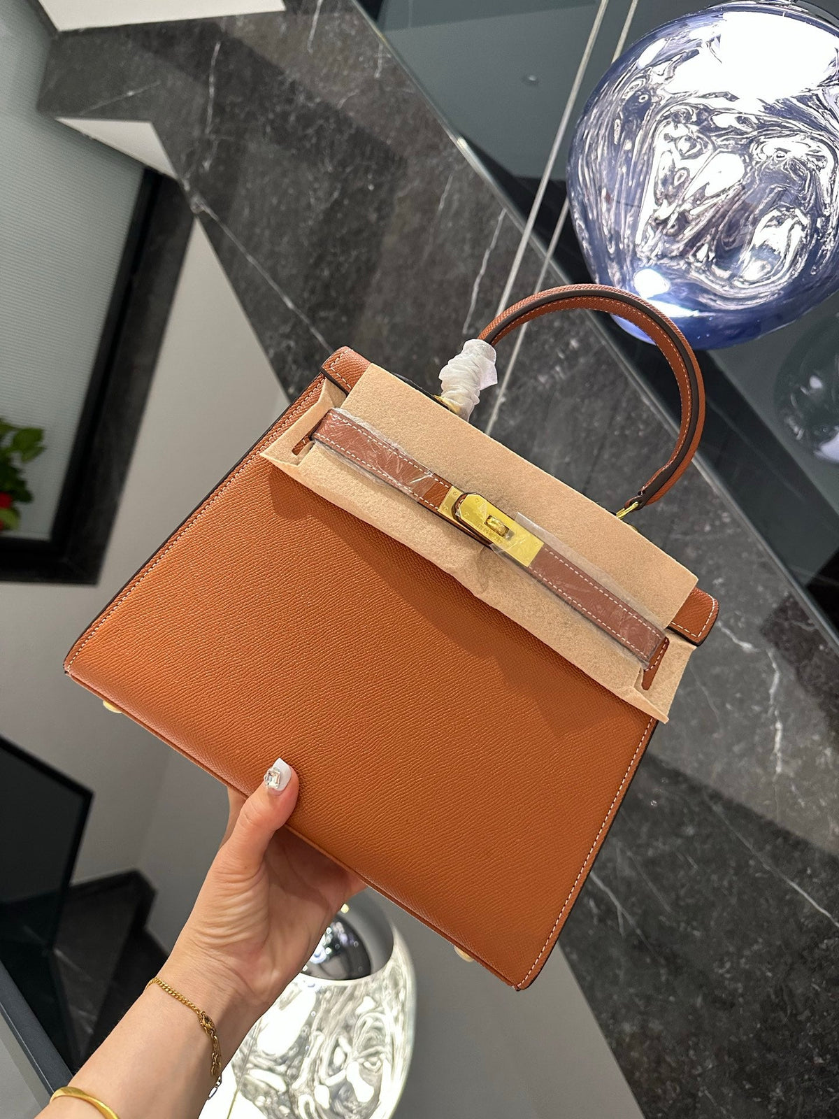 Designer Genuine Leather Crossbody Bag for Women 25cm HEM96