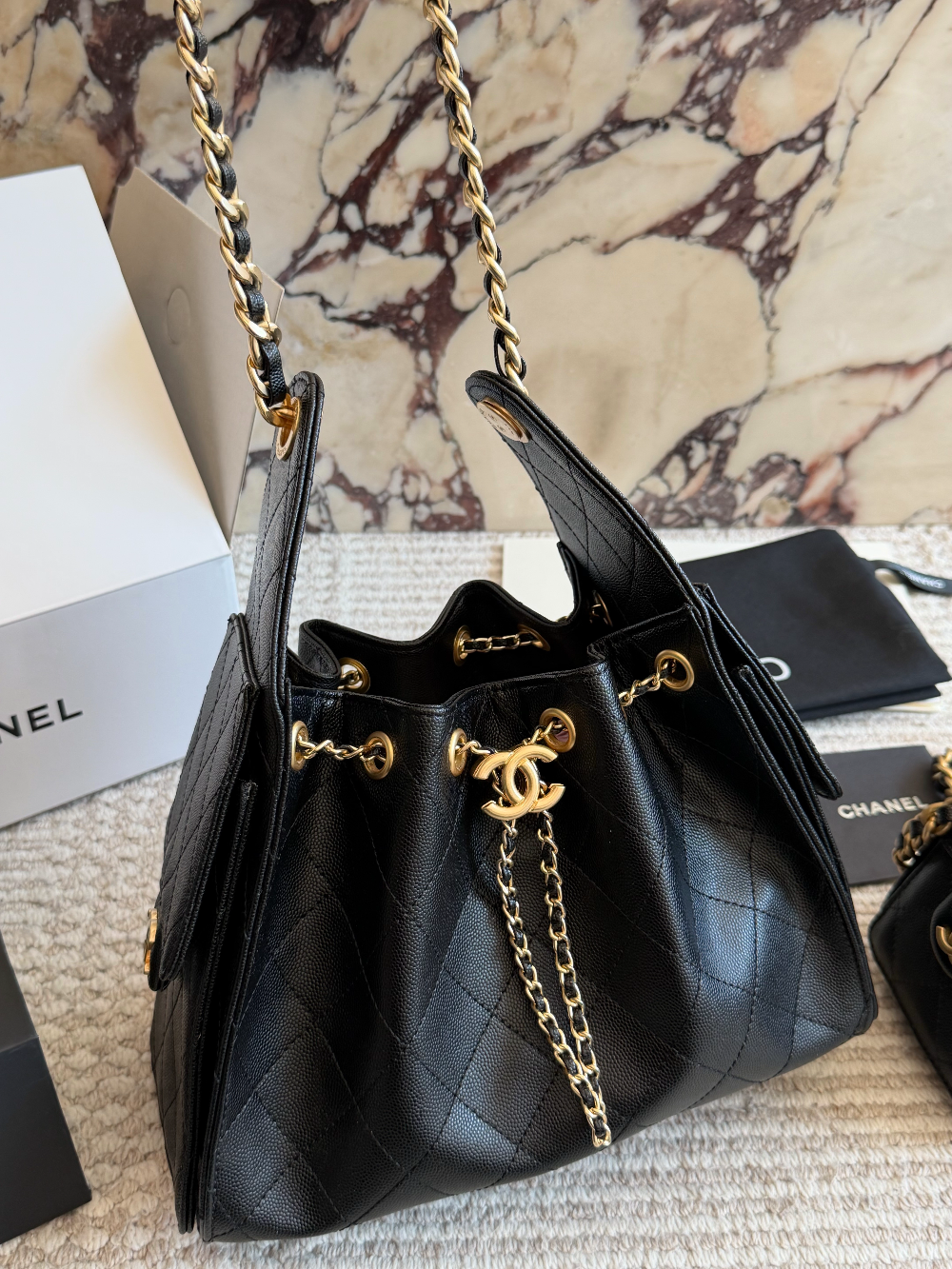 Black/White Handbag for Women 25cm CEM269