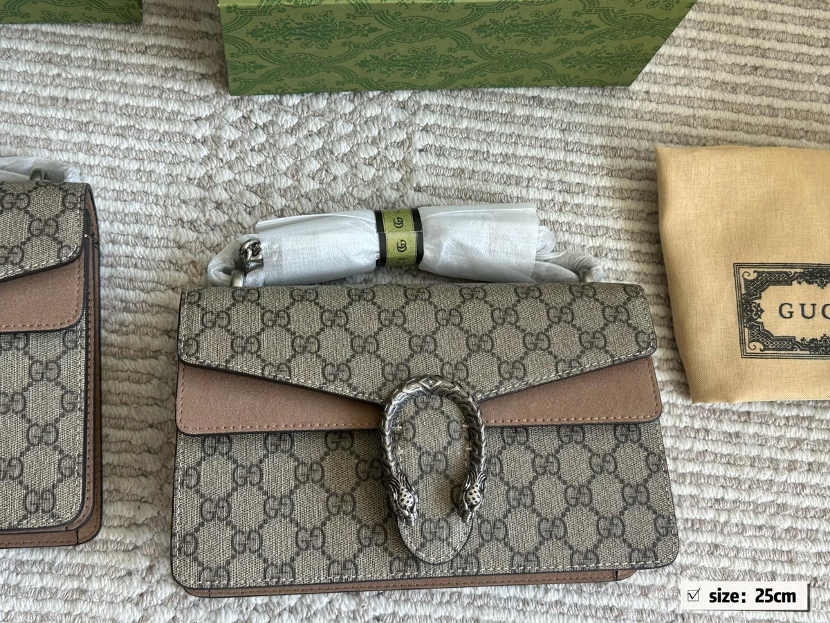 Brown Canvas Tote Bag for Women 28cm GEM149
