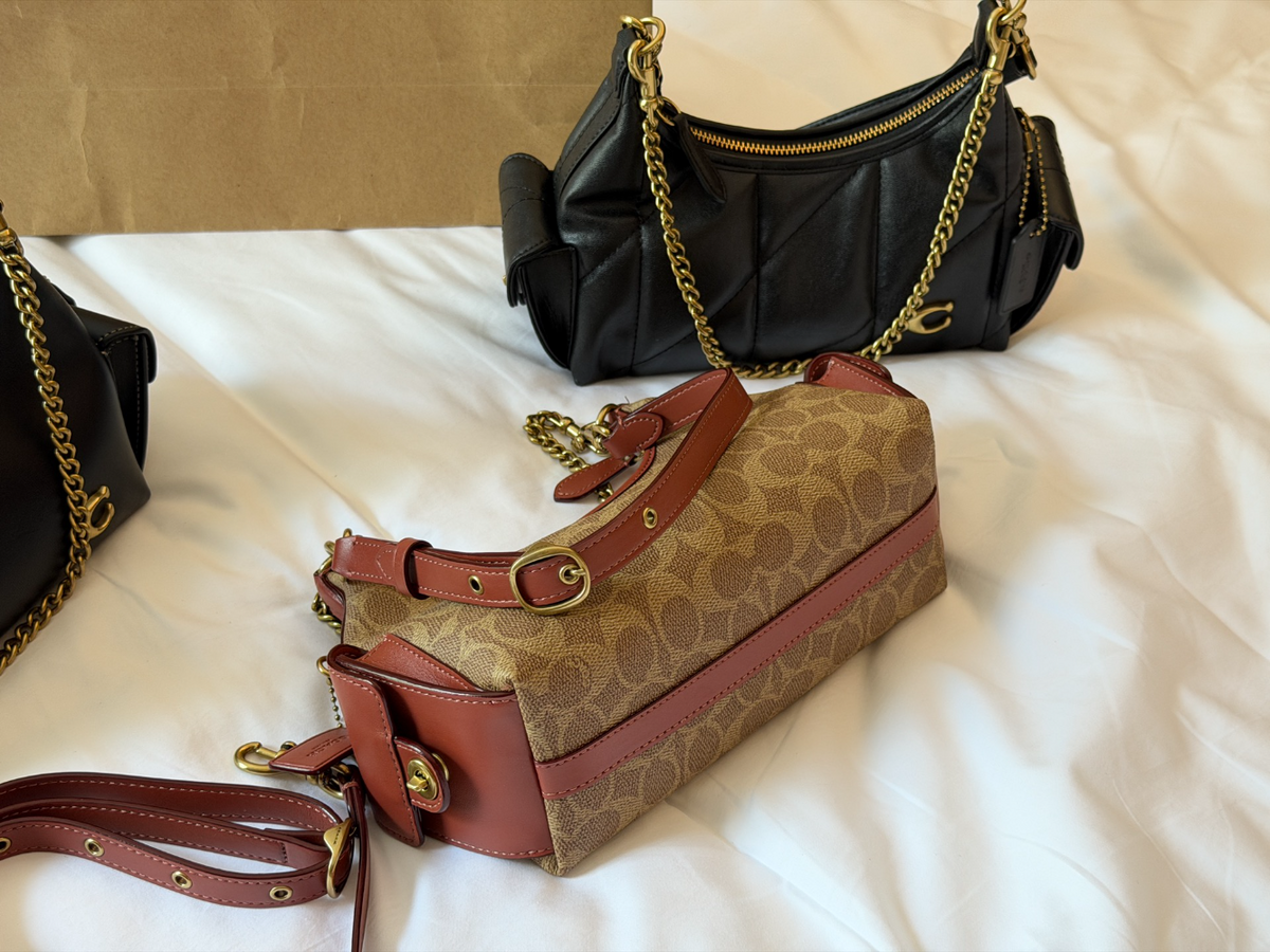 Black/Brown Handbag for Women 22*14cm COEM08