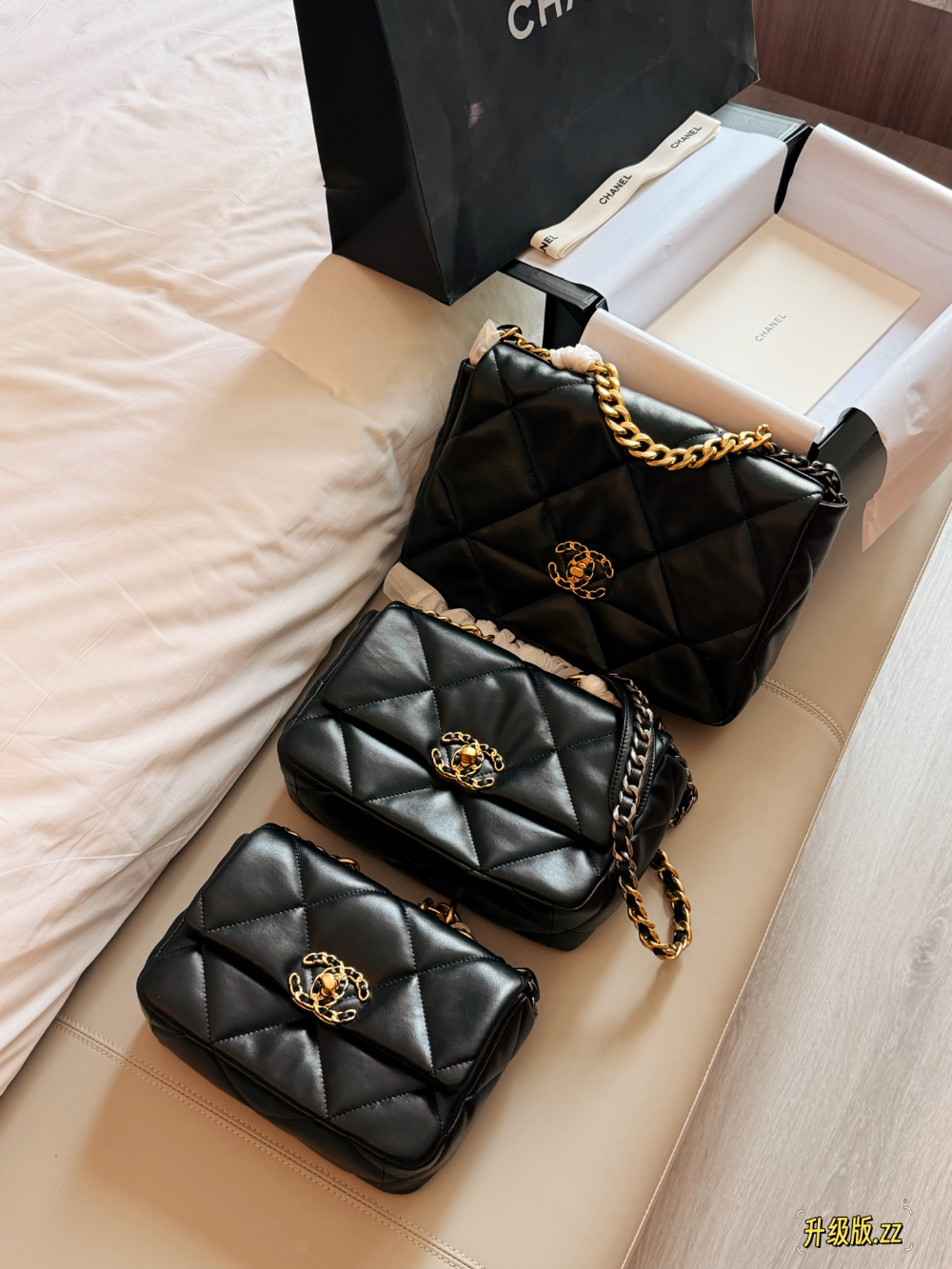 Black/Gray Bag for Women 26x16cm GEM316
