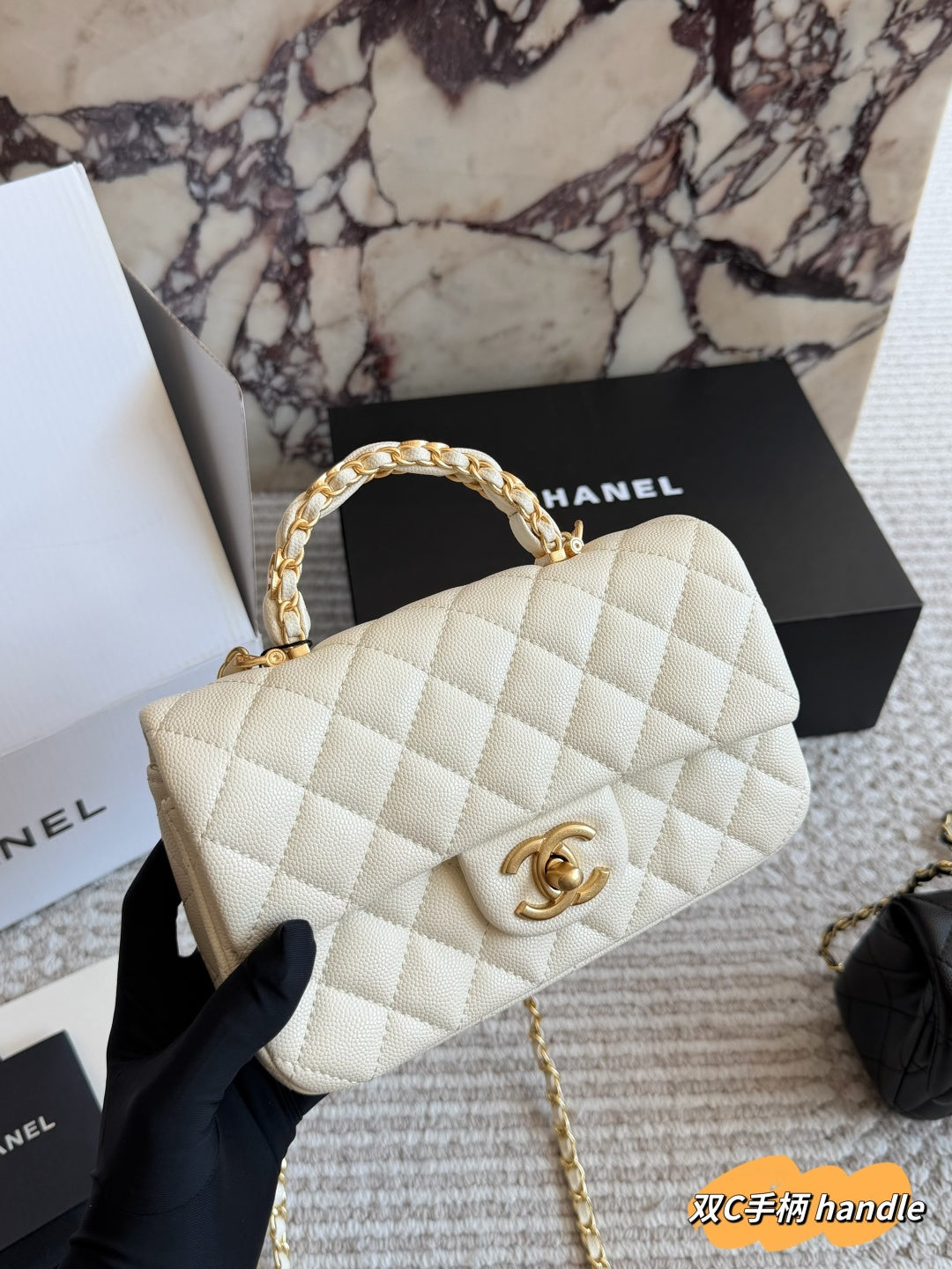 Designer Black/White Crossbody Bag for Women 20*12cm CEM248