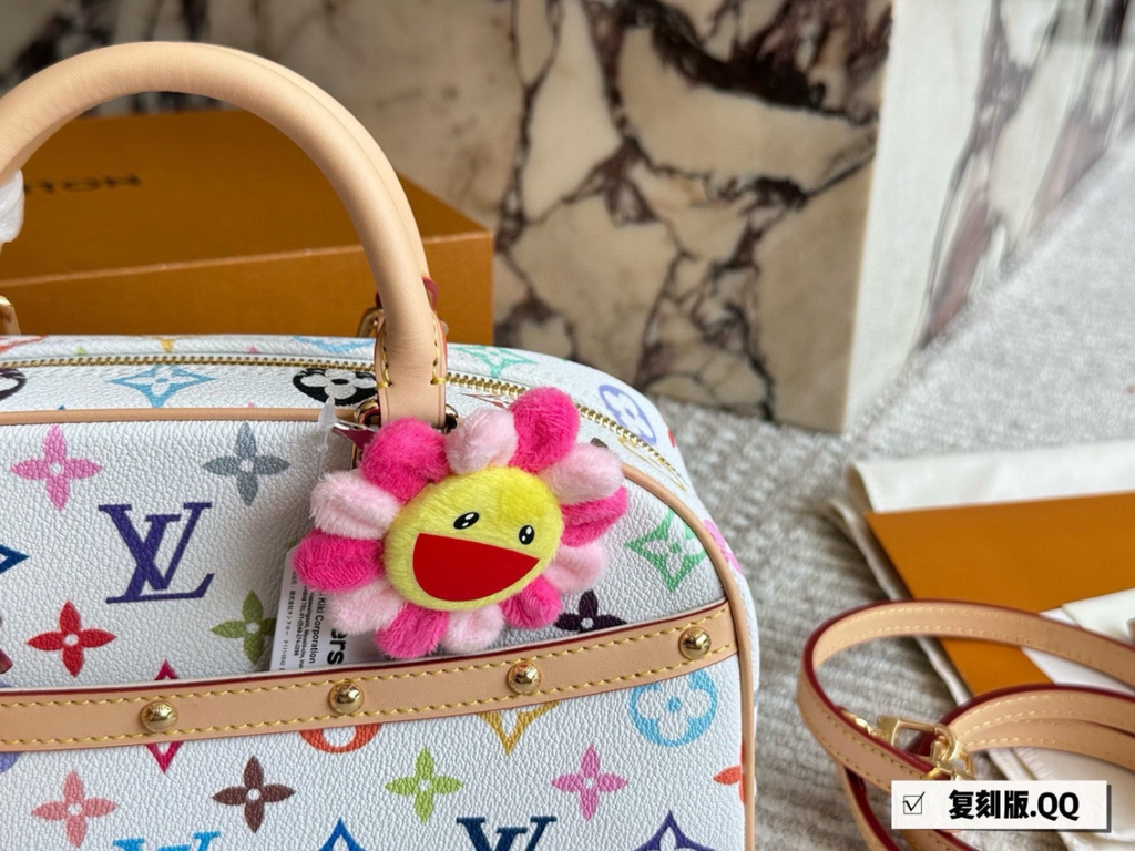White/Brown Handbag for Women 27*19cm LEM517