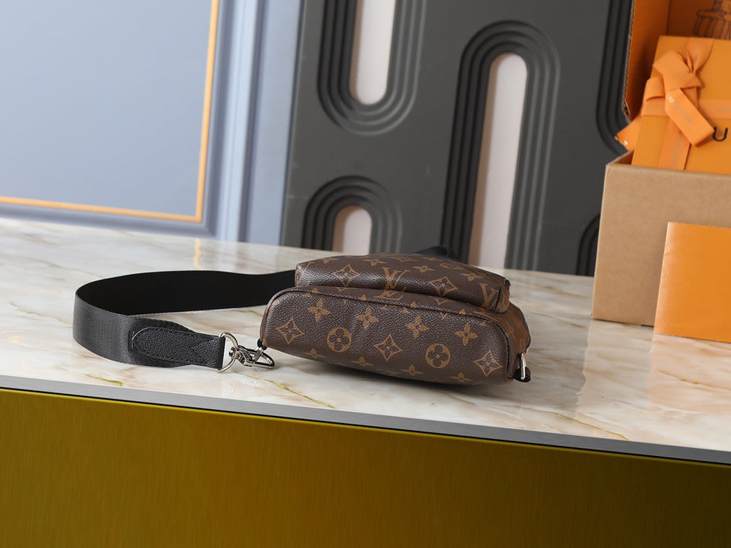 Black/Brown Crossbody Bag for Women 20*42*6cm LEM331