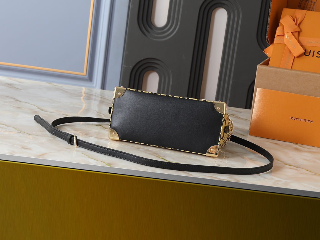 Black/Brown Crossbody Bag for Women 22*19*11cm LEM332