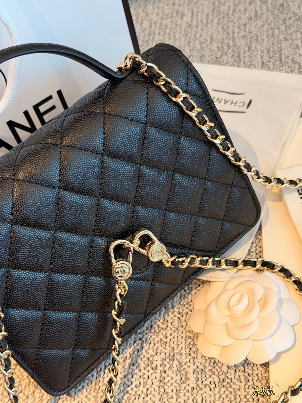 Black/White Handbag for Women 21*15.5cm CEM305