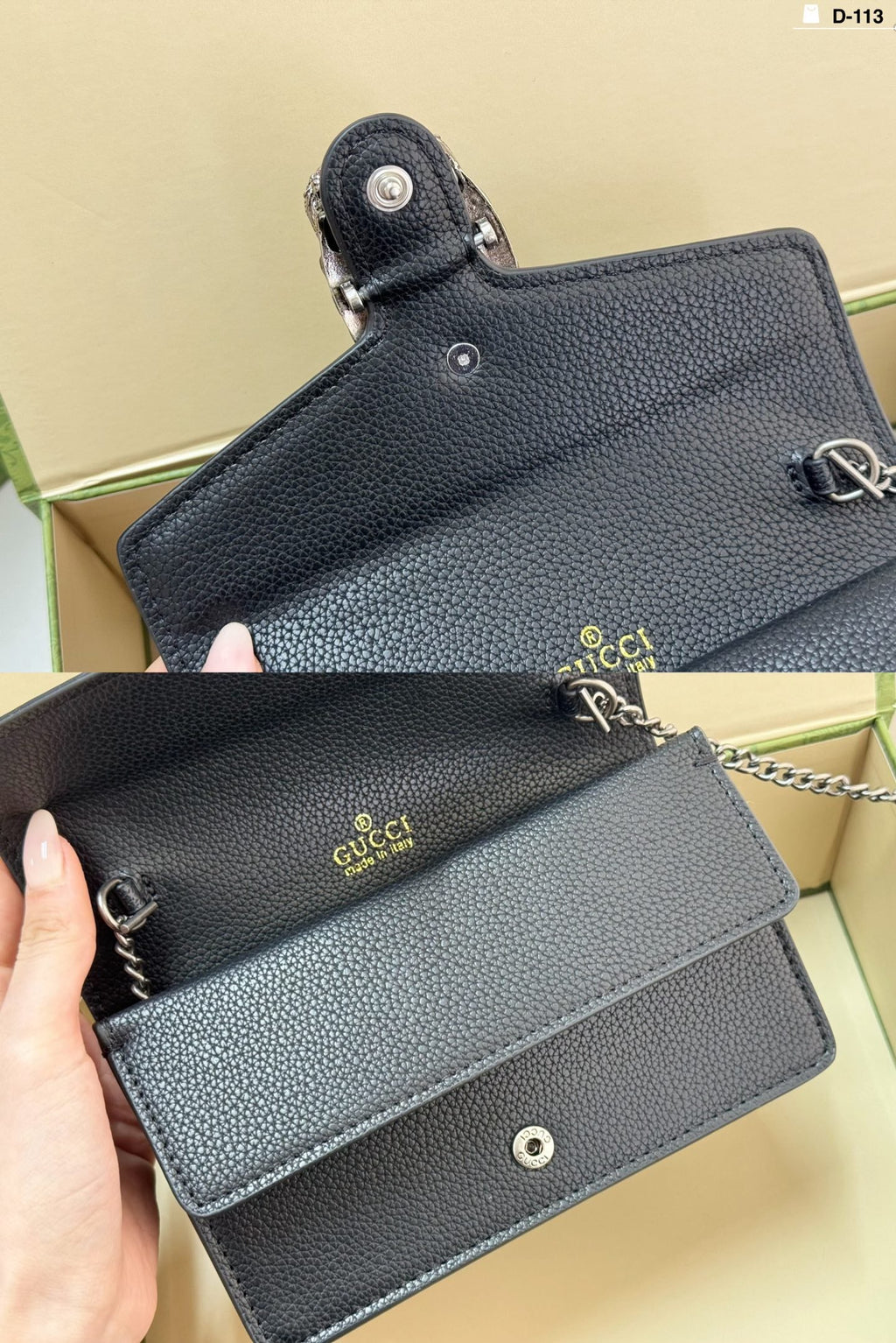 Black/White Handbag for Women 18x10cm GEM147
