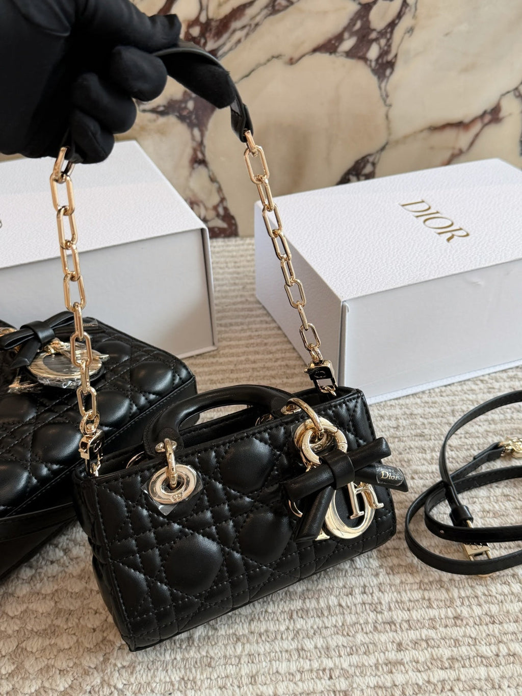 Designer Black/White Handbag for Women 17*10cm DEM302