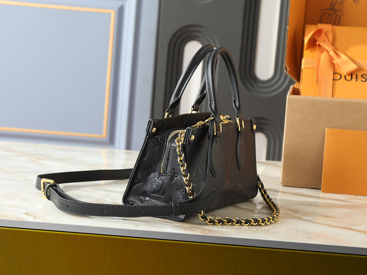 Black/Brown Handbag for Women 25.0x13.0x10.0cm LEM433